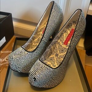 Pleaser Silver Rhinestone Heels